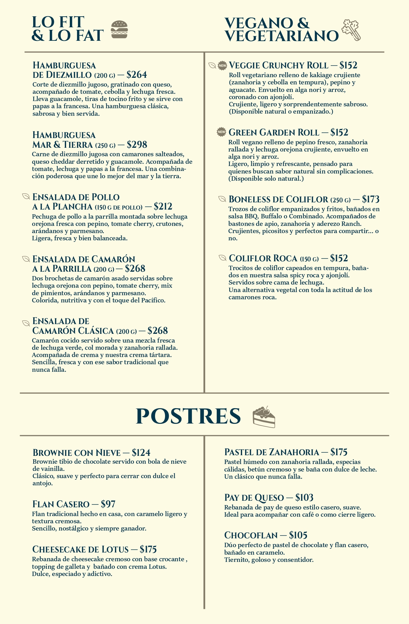 Menú Mariscos El Rey